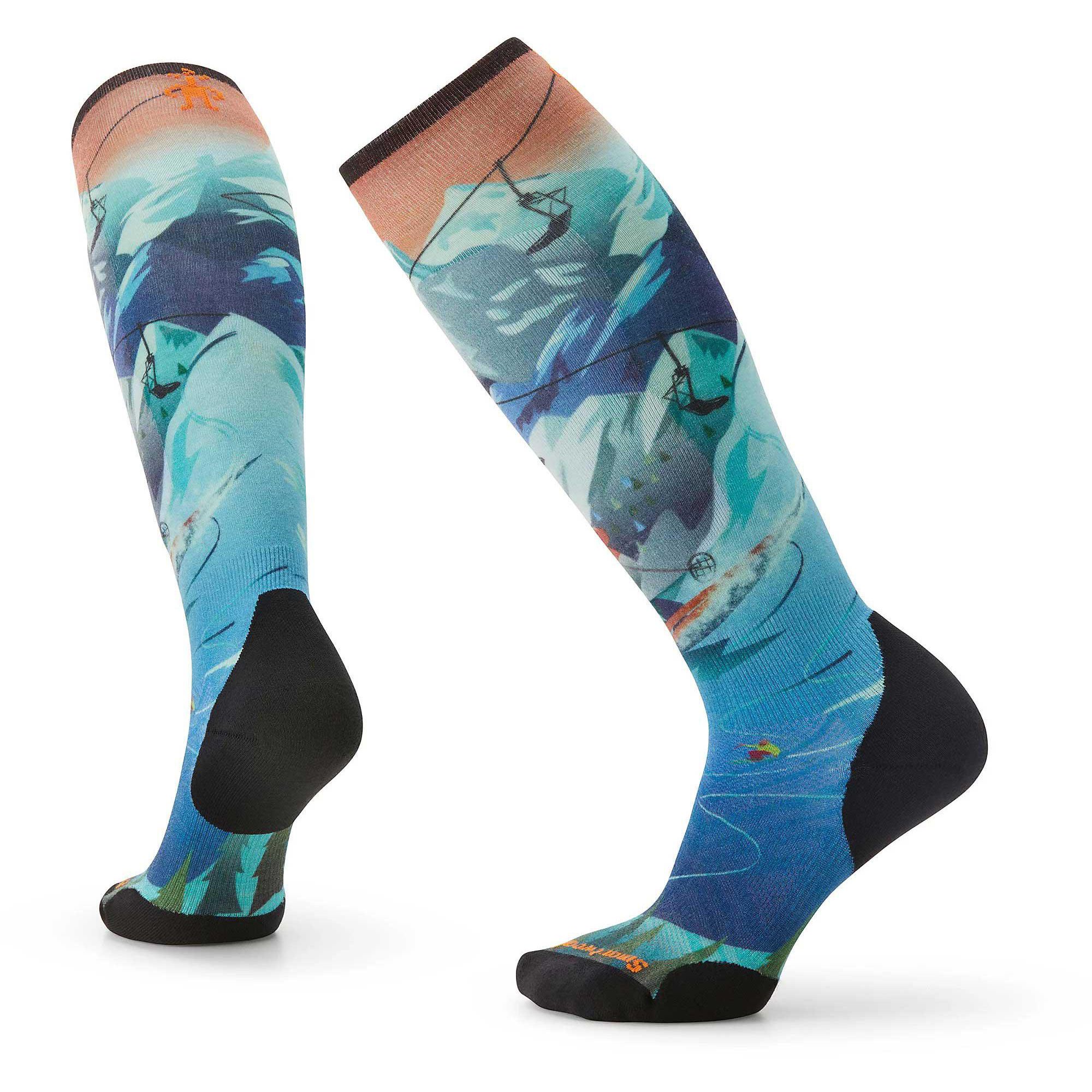 Smartwool Women's Ski Targeted Cushion Lift Bunny Print Over The Calf Socks -  00196248209272