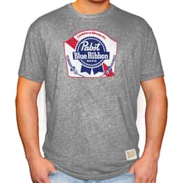 Original Retro Brand Men's Short Sleeve Pabst Blue Ribbon T-Shirt - Grey