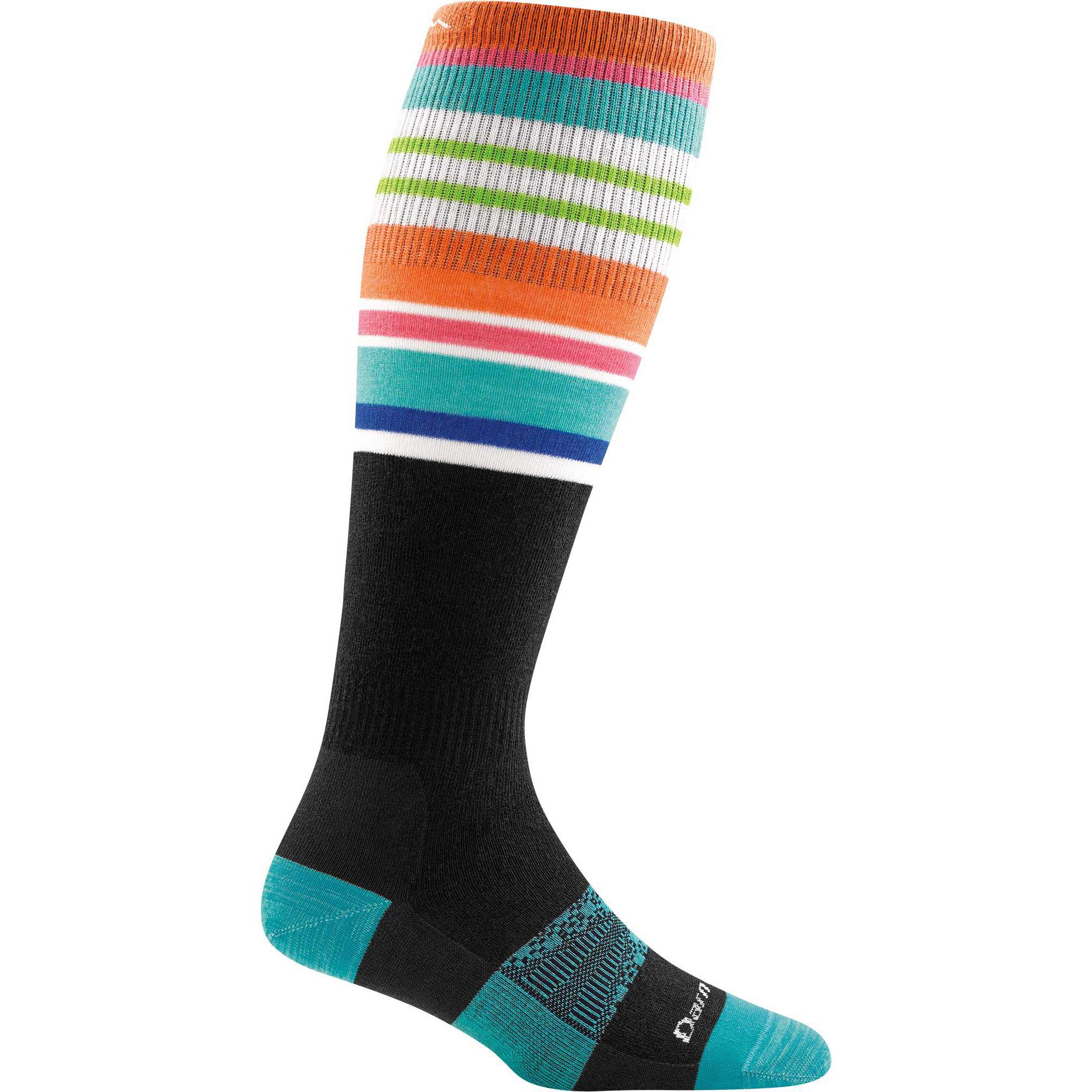 Darn Tough Vermont Women's Glacier Stripe Over-The-Calf Lightweight Ski Socks -  00642249167146