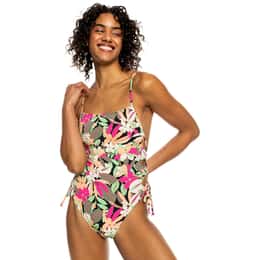 ROXY Women's Printed Beach Classics Lace-Up One-Piece Swimsuit