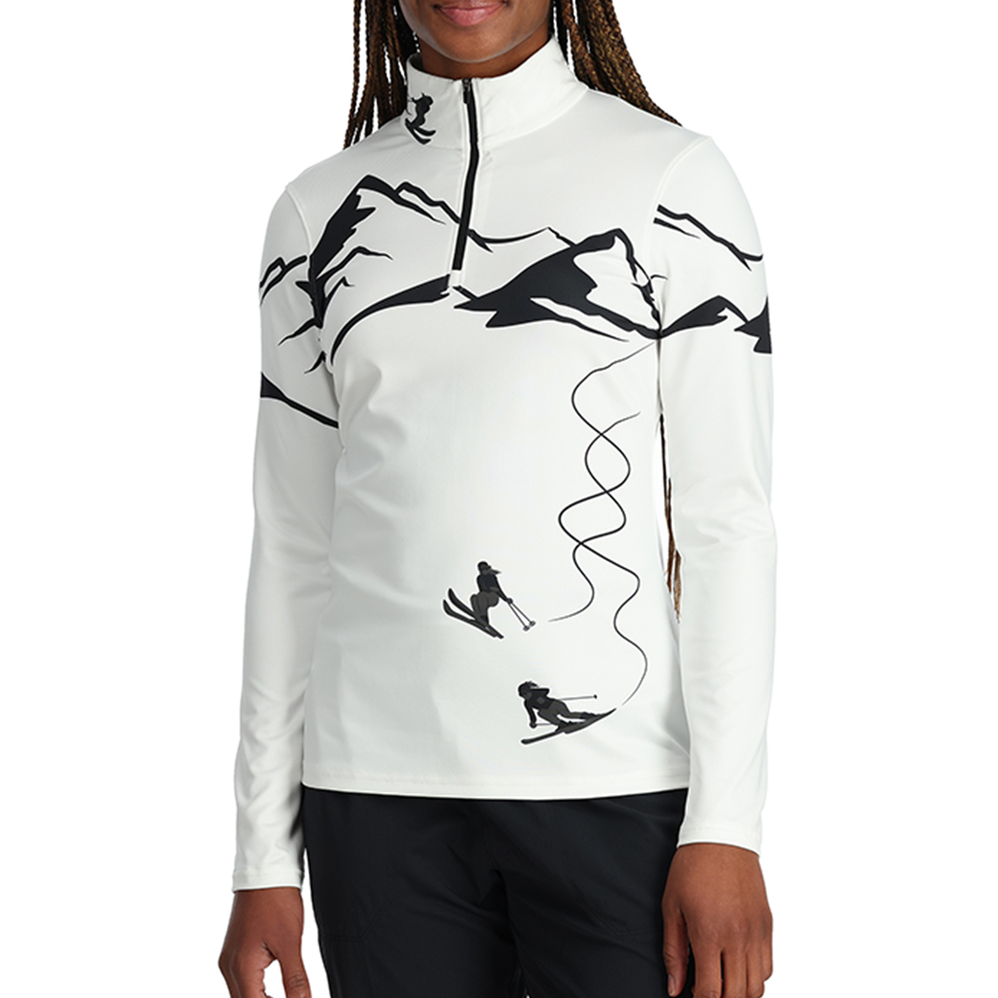 Spyder Women's Black Pullover Zip Mock Neck Inside Fleece Running