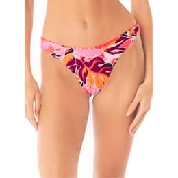 Maaji Women's Coral Leafy Sublimity Regular Rise Classic Bikini Bottoms