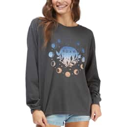 ROXY Women's Moon Stars Oversized Graphic Long Sleeve T Shirt