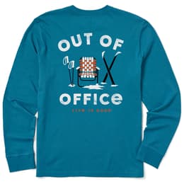 Life Is Good Men's Out Of Office Ski Long Sleeve Crusher T Shirt