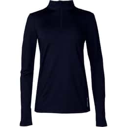 Hot Chillys Women's Micro-Elite Chamois Solid Zip Zip T-Neck