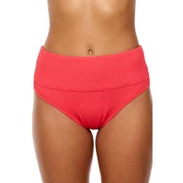 Next By Athena Women's Mini Pucker Rib Harmony High Waist Swim Bottoms