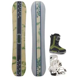 K2 Men's Geometric Snowboard + Indy Snowboard Bindings + Raider Snowboard Boots Package '24
