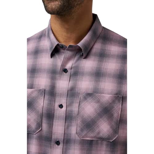 TravisMathew Men's Cloud Flannel Plaid Long Sleeve Button Up Shirt alt image view 3