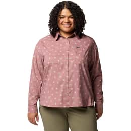 Columbia Women's Silver Ridge LS Button Down Shirt- Plus Size