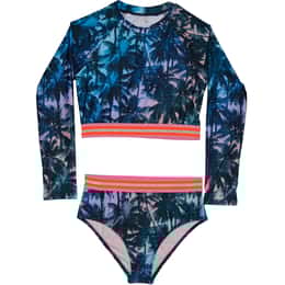 Beach Lingo Girls' Santa Cruz Long Sleeve Rashguard Set
