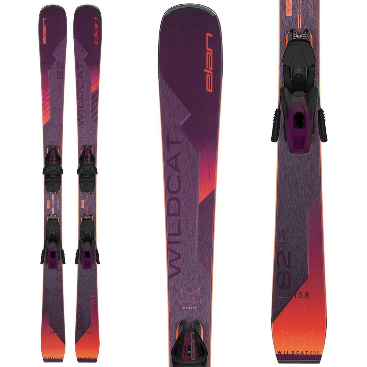 Elan Womens Wildcat 82 C Powershift Skis with ELW 9.0 GripWalk