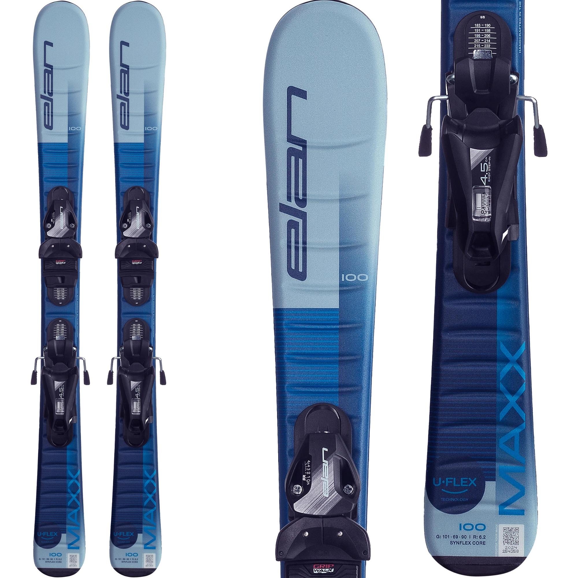 ジュニア elan U-FLEX 110cm エラン Elan Kids' Maxx Blue Skis w/ EL 7.5 Gripwalk Bindings '27 - Sun