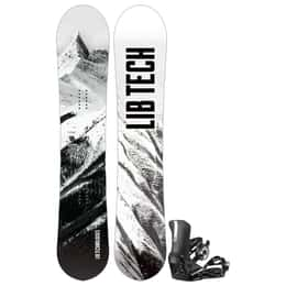 The Lib Tech Men's Cold Brew Wide Snowboard + Salomon Men's District Snowboard Bindings '24