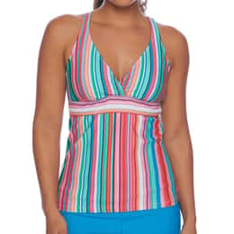 Next By Athena Women's Tavarua Stripe Lunge Tankini Top