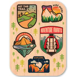 Dust City Wood Sticker Camping Variety Pack Wood Sticker