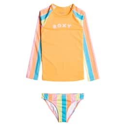 ROXY Girls' Colors of The Sun Rashguard Swim Set