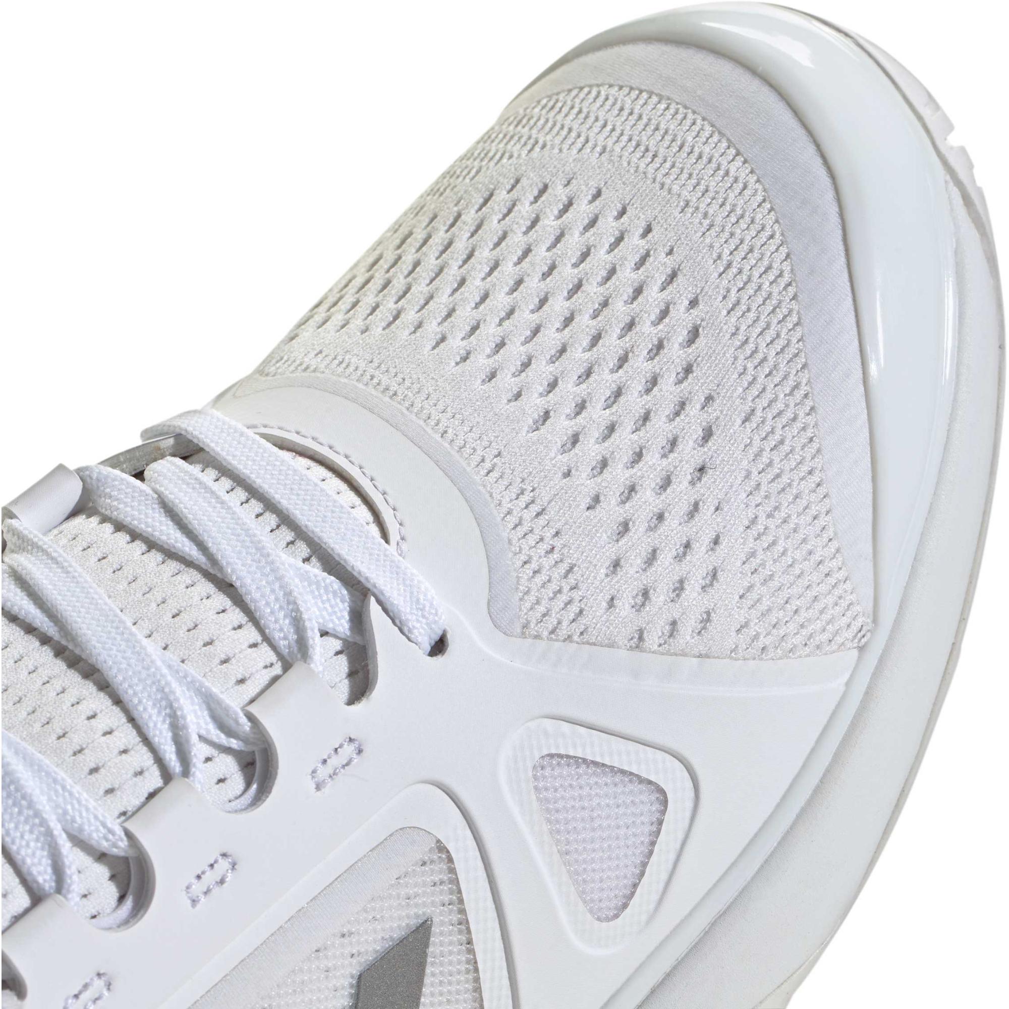 adidas gazelle silver green womens adidas Women's Stella McCartney Court Tennis Shoes (White/Silver Metallic/Wonder Blue) 9