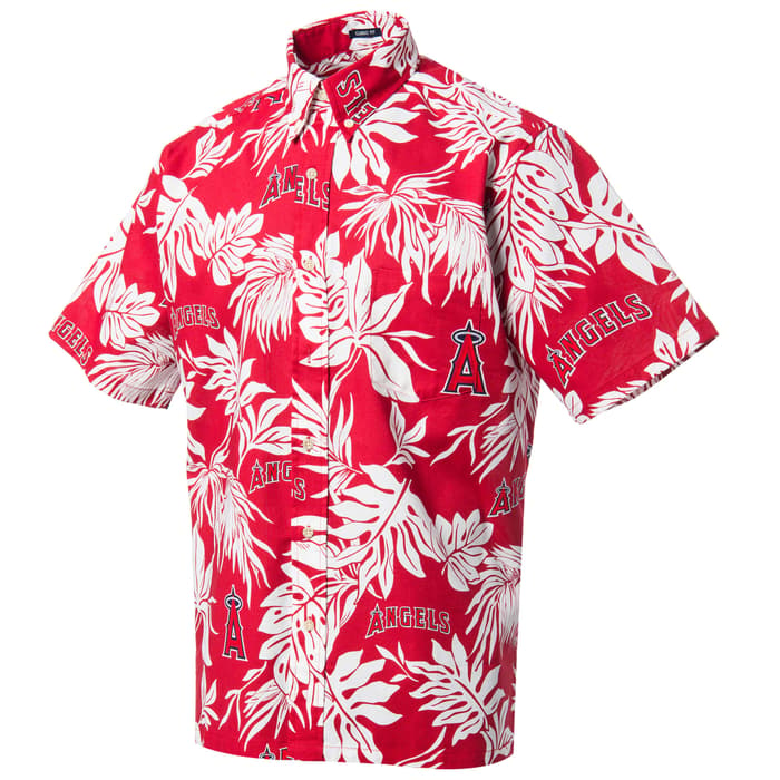 Reyn Spooner Men's Los Angeles Angels Aloha Mlb Button Front Shirt 