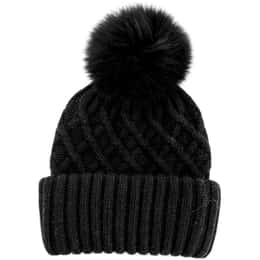 Mitchies Matchings Women's Angora Knitted Faux Pom Beanie