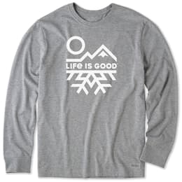 Life Is Good Men's Mountain Flake Long Sleeve Crusher T Shirt