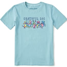 Life Is Good Kids' Tie Dye Grateful Dog Crusher T Shirt