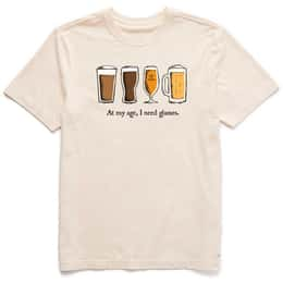 Life Is Good Men's Need Glasses Beer Short Sleeve T Shirt