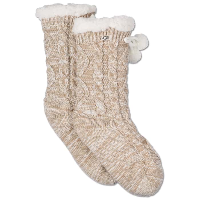 UGG Women's Pom Pom Fleece Lined Crew Socks