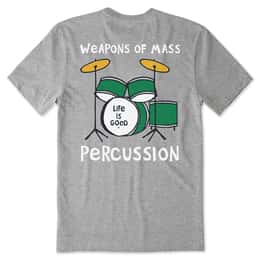 Life Is Good Men's Weapons of Mass Percussion Crusher-Lite T Shirt