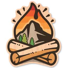 Dust City Wood Sticker Campfire Silhouette Wood Sticker