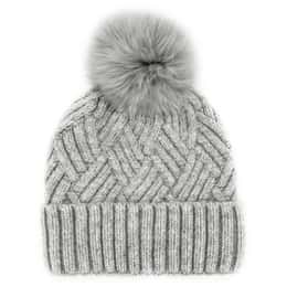 Mitchie's Matchings Women's Knitted Fox Fur Pom Beanie