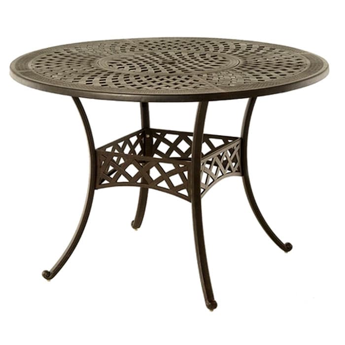 Hanamint Berkshire 54" Round Table With Inlaid Lazy Susan - Sun & Ski
