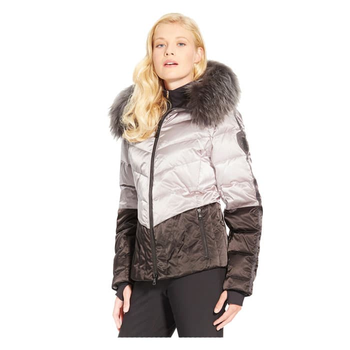 M Miller Women's Leah Snow Jacket With Dyed Finn Raccoon Fur Trim Sun
