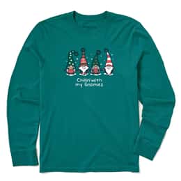 Life Is Good Men's Chillin' With My Gnomes Fam Long Sleeve Crusher T Shirt
