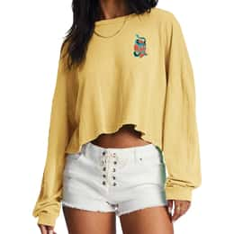 Billabong Women's Beach Boyfriend Long Sleeve Crop Top