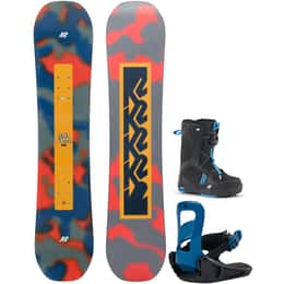K2 Boys' Mini Turbo Grom Snowboard + Mini Turbo Snowboard Bindings + Mini Turbo Snowboard Boots Package '24