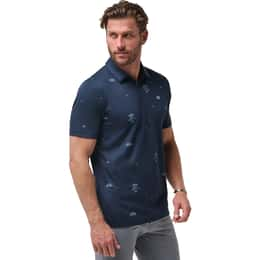 TravisMathew Men's Beach Creature Short Sleeve Polo Shirt