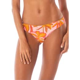 Maaji Women's Pink Palms Sublimity Regular Rise Classic Bikini Bottoms