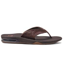 Reef Men's Leather Fanning Slide Sandals