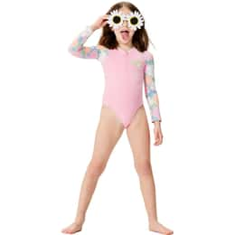 ROXY Little Girls' Tiny Flower Onesie Rashguard