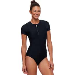 Next By Athena Women's Malibu Zippered One Piece Swimsuit