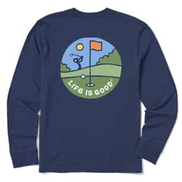 Life Is Good Men's Golf Coin Long Sleeve Crusher T Shirt