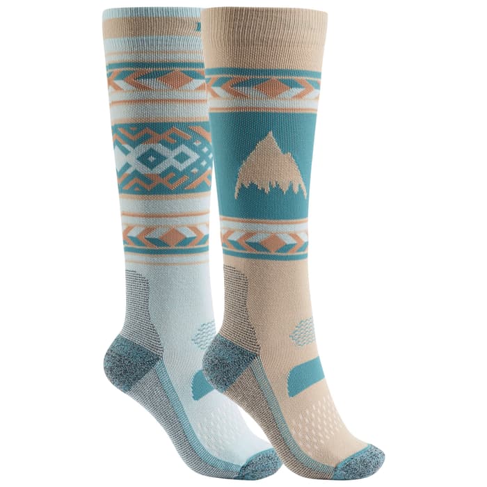 Burton Women's Performance Lightweight Snowboard Socks 2 Pack Sun