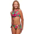 Beach Lingo Girls' REM Cup Tie Front High Neck Top and Wide Tie Hipster Bottom Swimwear Set alt image view 10