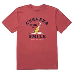Life Is Good Men's Cerveza with a Smile T Shirt