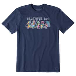 Life Is Good Men's Tie Dye Grateful Dog Short Sleeve T Shirt