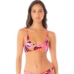 Maaji Women's Coral Leafy Liberties Classic Bralette Bikini Top