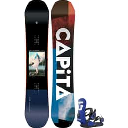 The Capita Men's D.O.A. Wide Snowboard + Union Men's Strata Snowboard Bindings '24