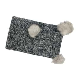 Mitchies Matchings Women's Mix Knitted Fox Pom Scarf