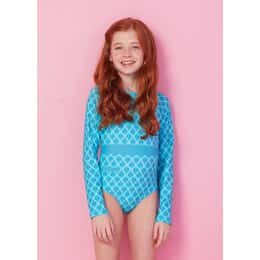 Cabana Life Little Girls' Amalfi Coast Long Sleeve Unisuit