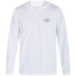 Hurley Men's Diamond Lock Hybrid UPF+ Hooded Long Sleeve Surf T Shirt